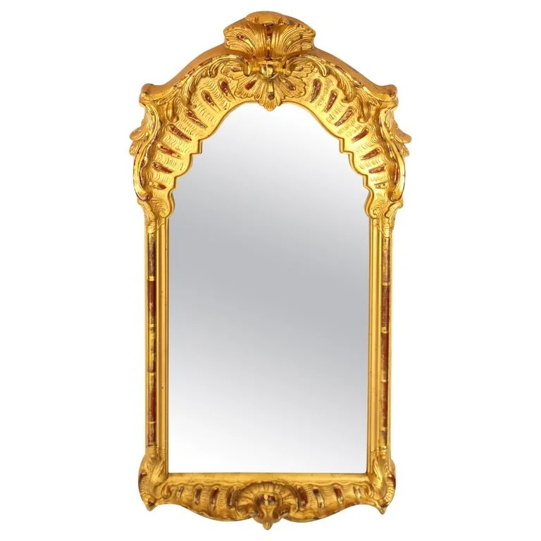 19th Century Karl Johan Swedish Scallop Gilted Mirror — David