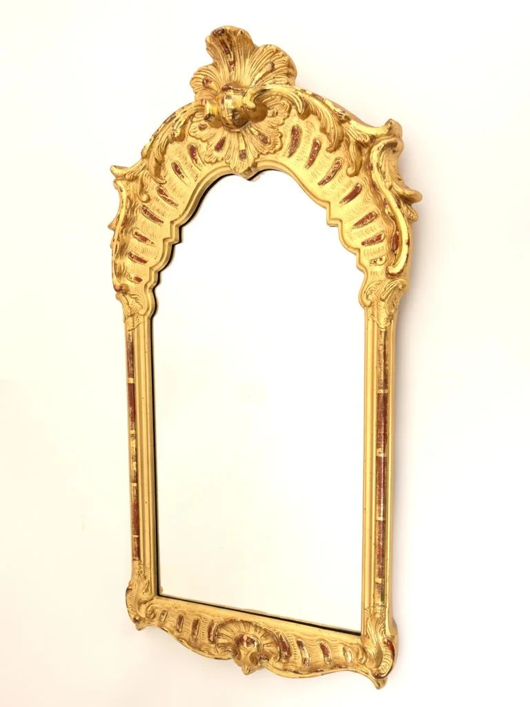 from Sweden＊Vintage mirror・* 19th Century Karl Johan Swedish Scallop Gilted Mirror — David