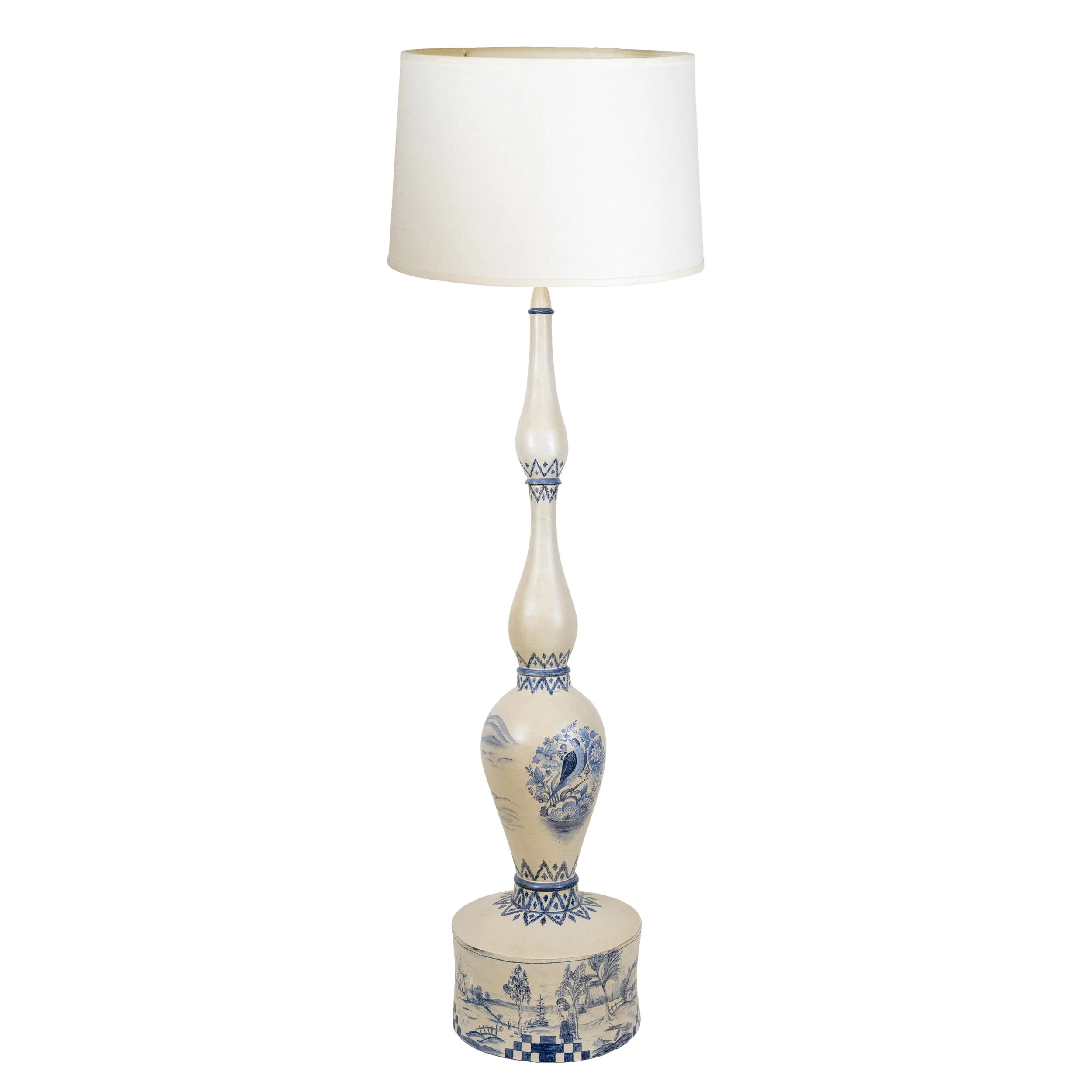 A Hand-Painted Danish Ceramic Floor Lamp