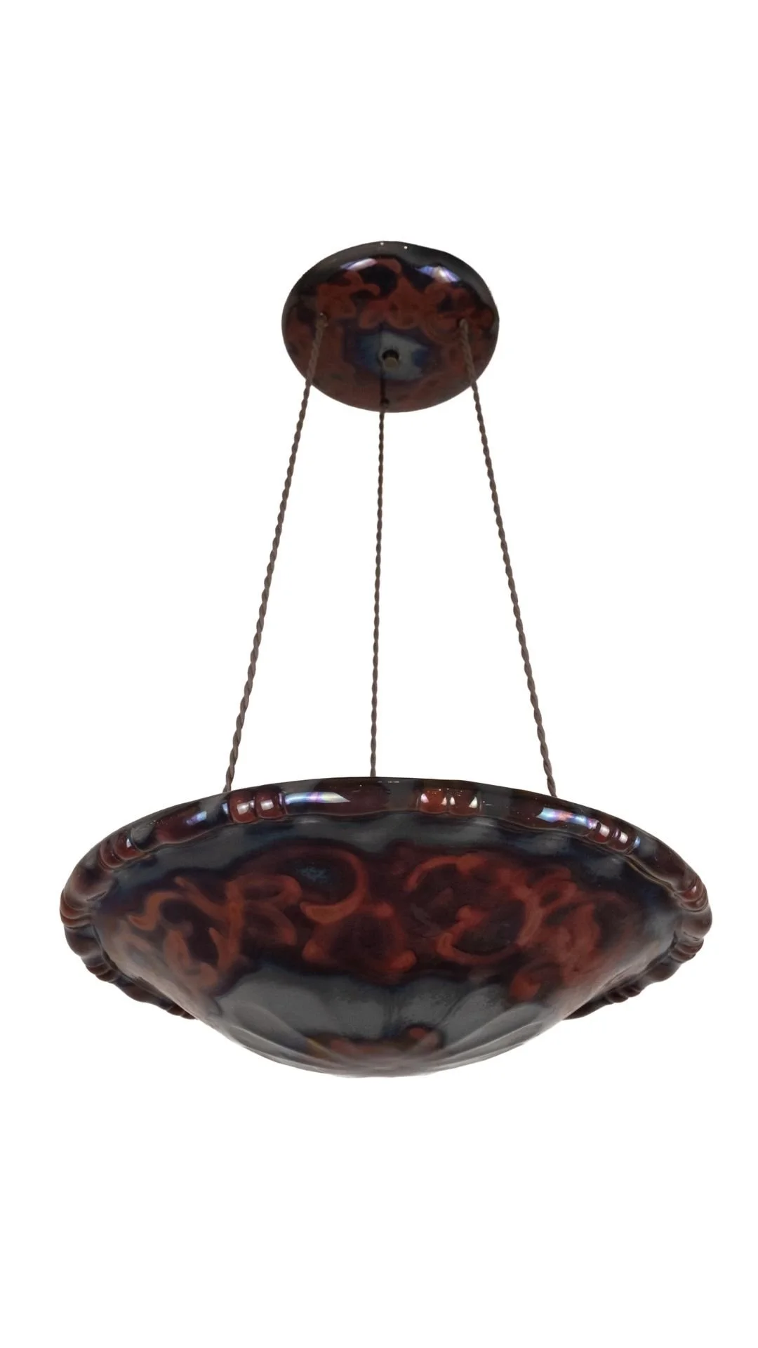 A Glazed Earthenware Dish Pendant by Edgar Böckman for Höganäs