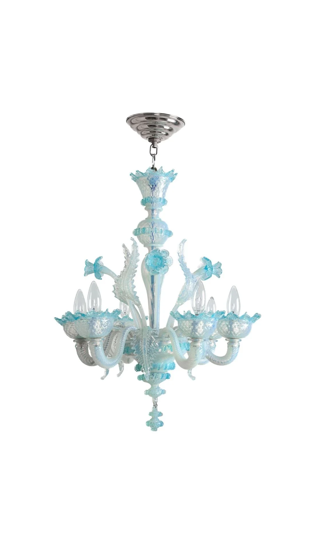 An Italian Opaline Glass Chandelier
