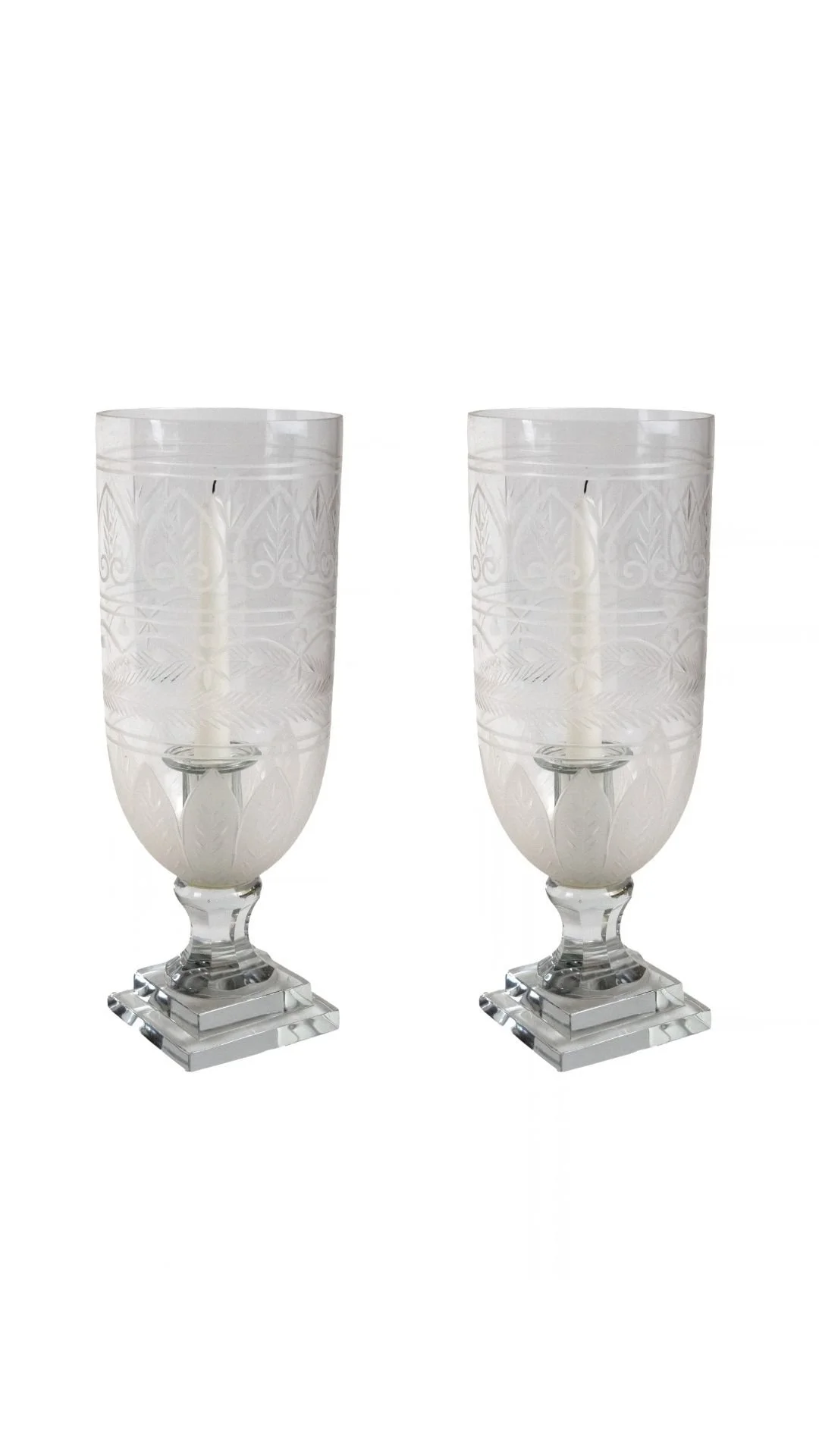 A Pair of Georgian-Style Table Hurricanes