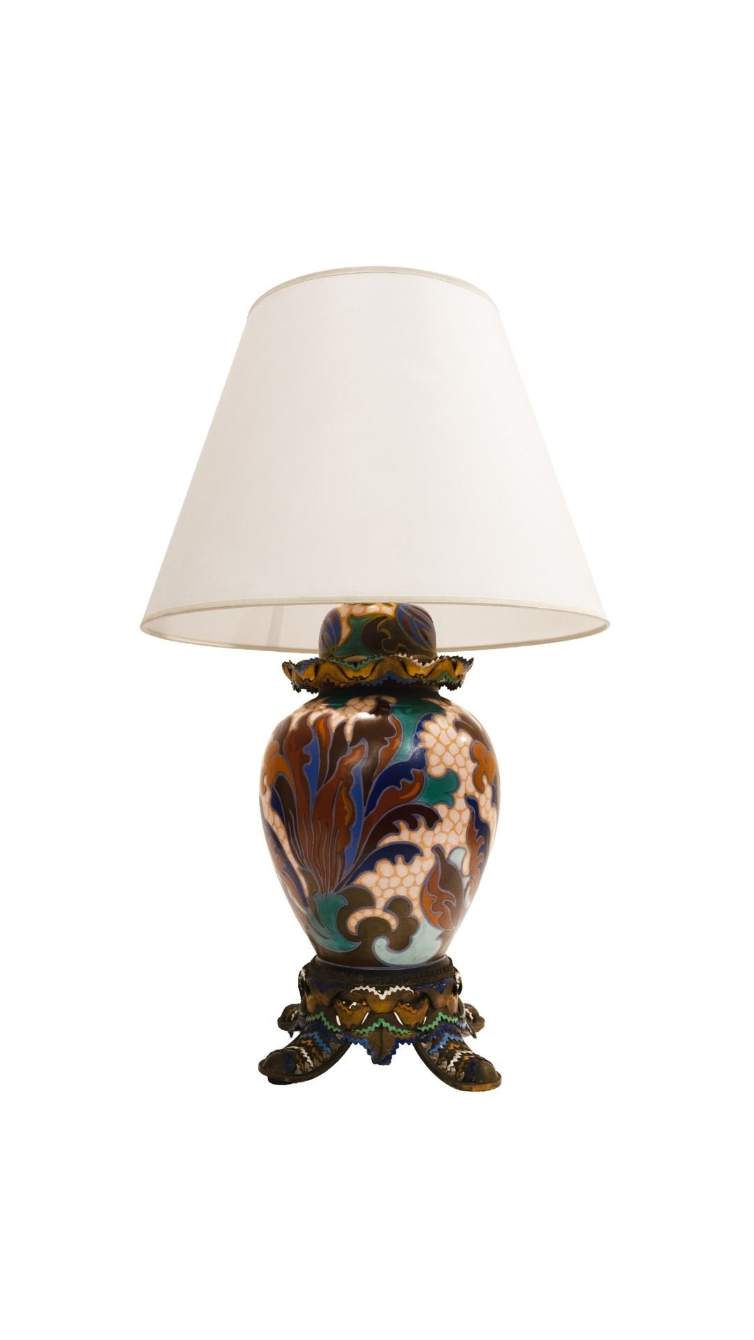 A 19th-Century Dutch Gouda Porcelain Table Lamp