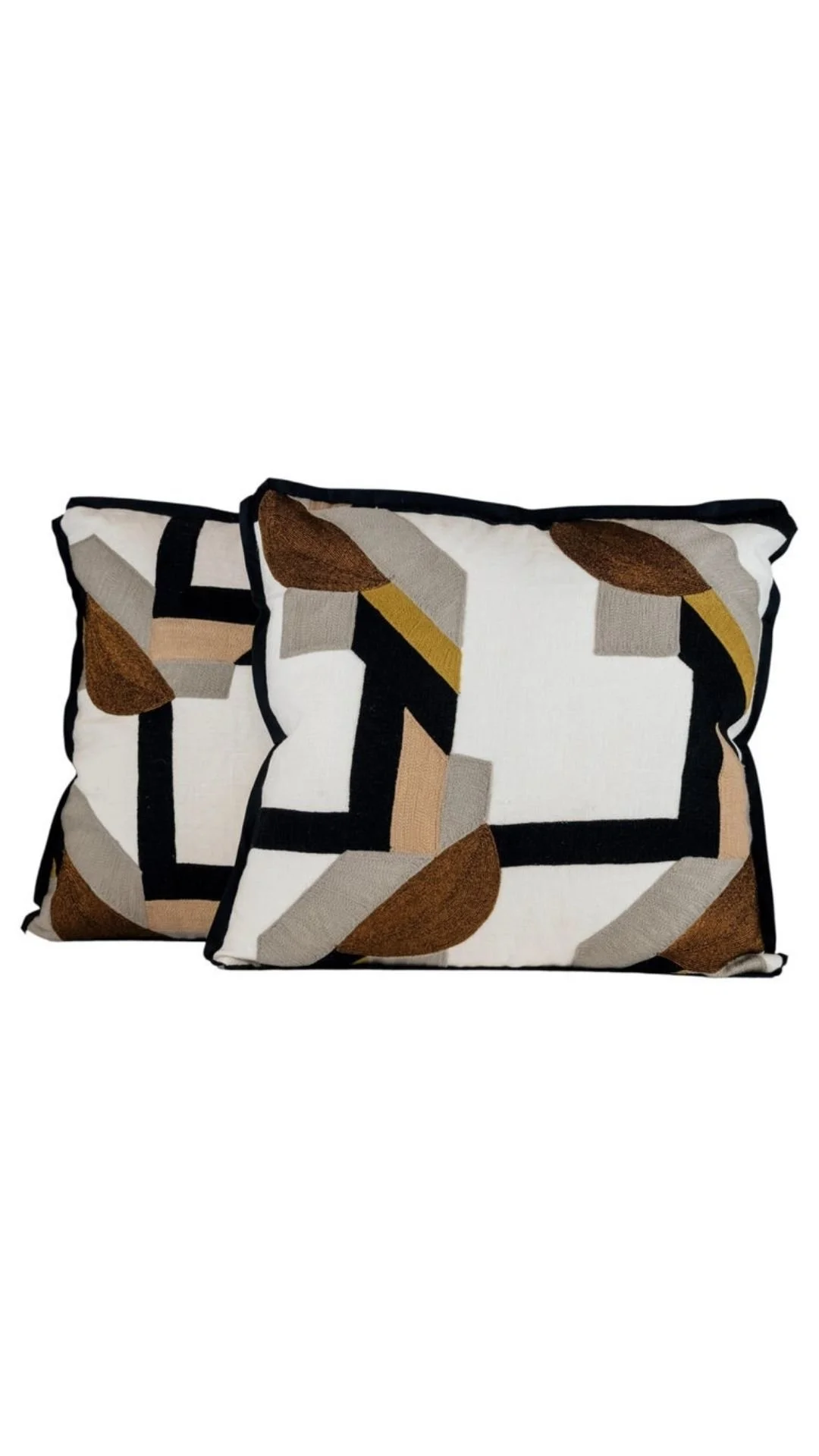 A Pair of Cushions in Pierre Frey Cosma Argento Oro