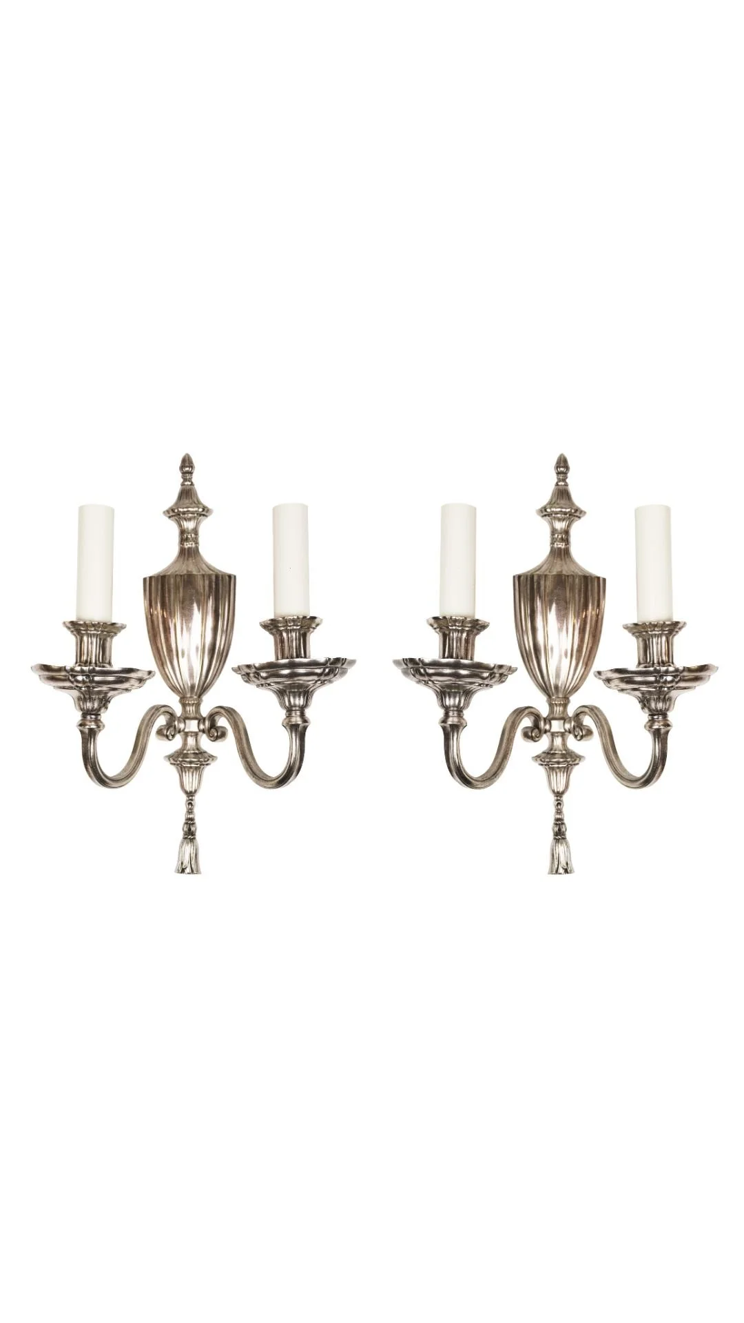 A Pair of Early 20th Century Silver Plated Sconces, Attributed to E.F. Caldwell