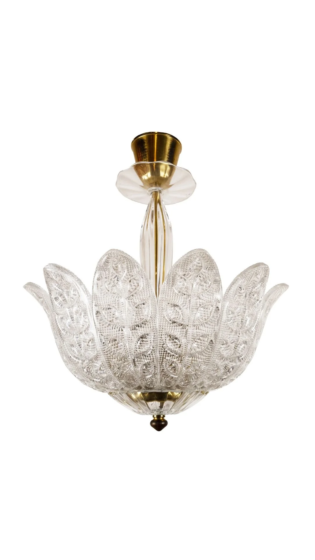A Lotus-Form Ceiling Pendant by Carl Fagerlund for Orrefors
