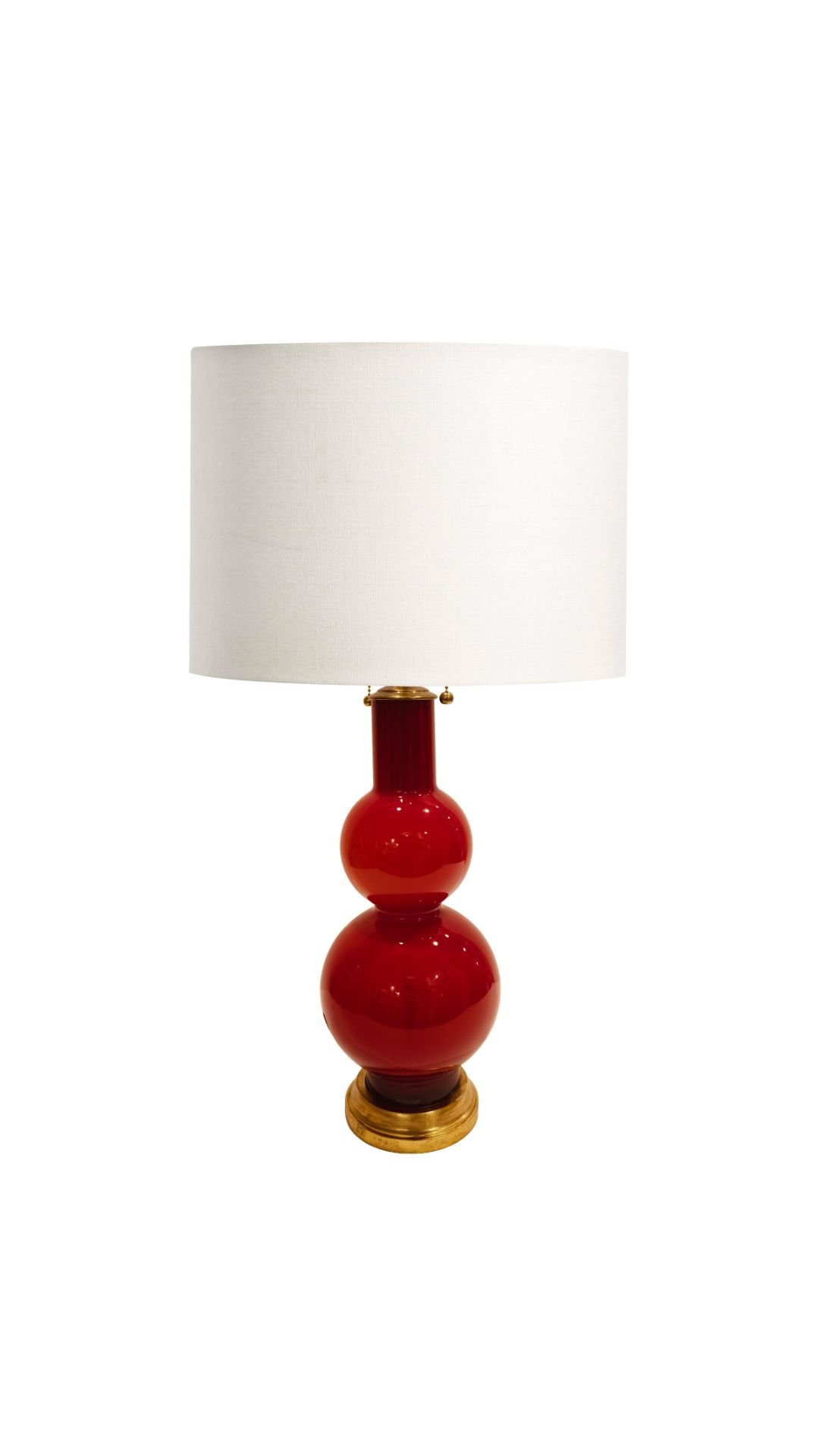 A Cherry Red Murano Glass Table Lamp