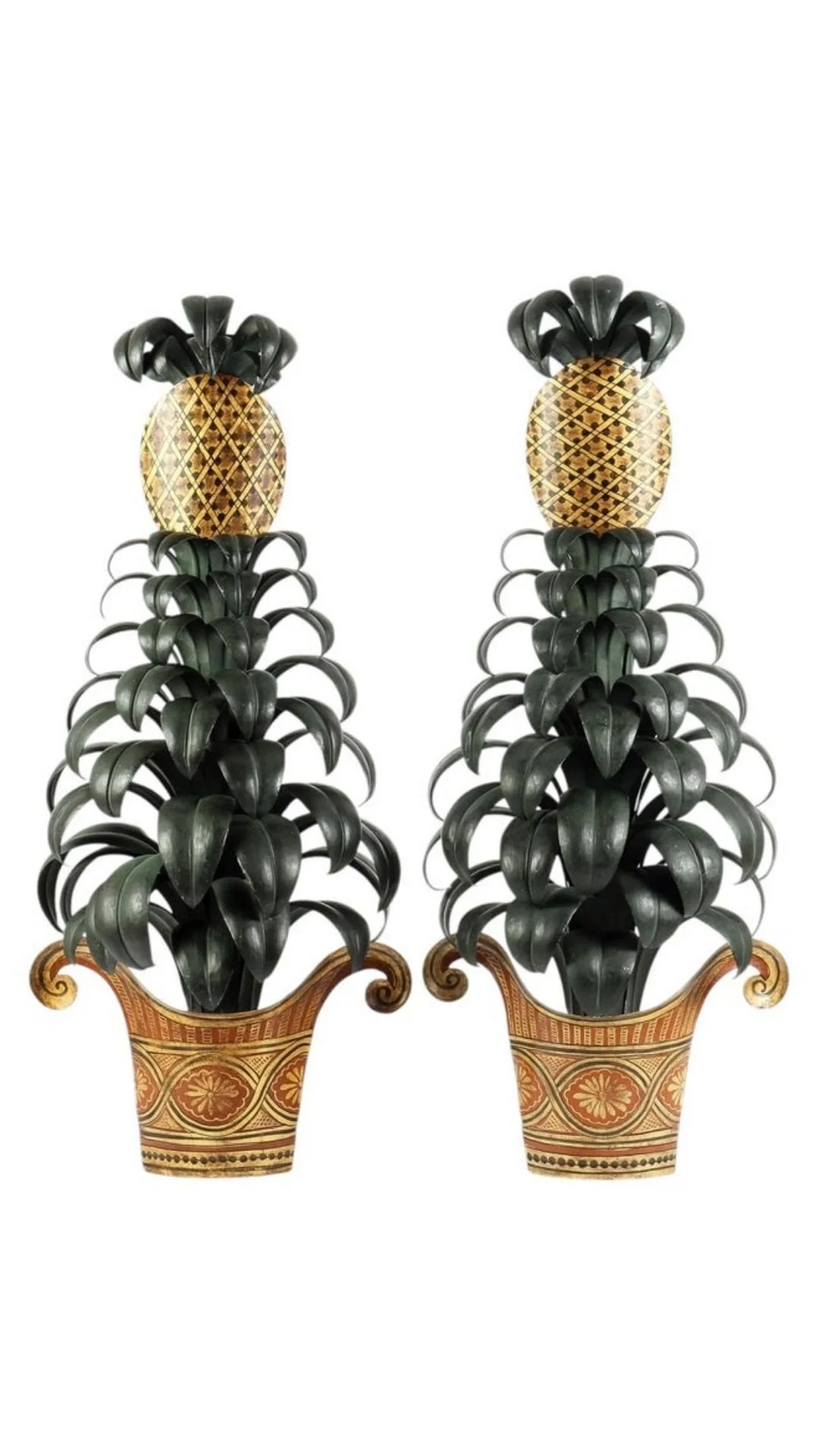 A Pair of Maison Jansen Pineapple-Form Wall Lights