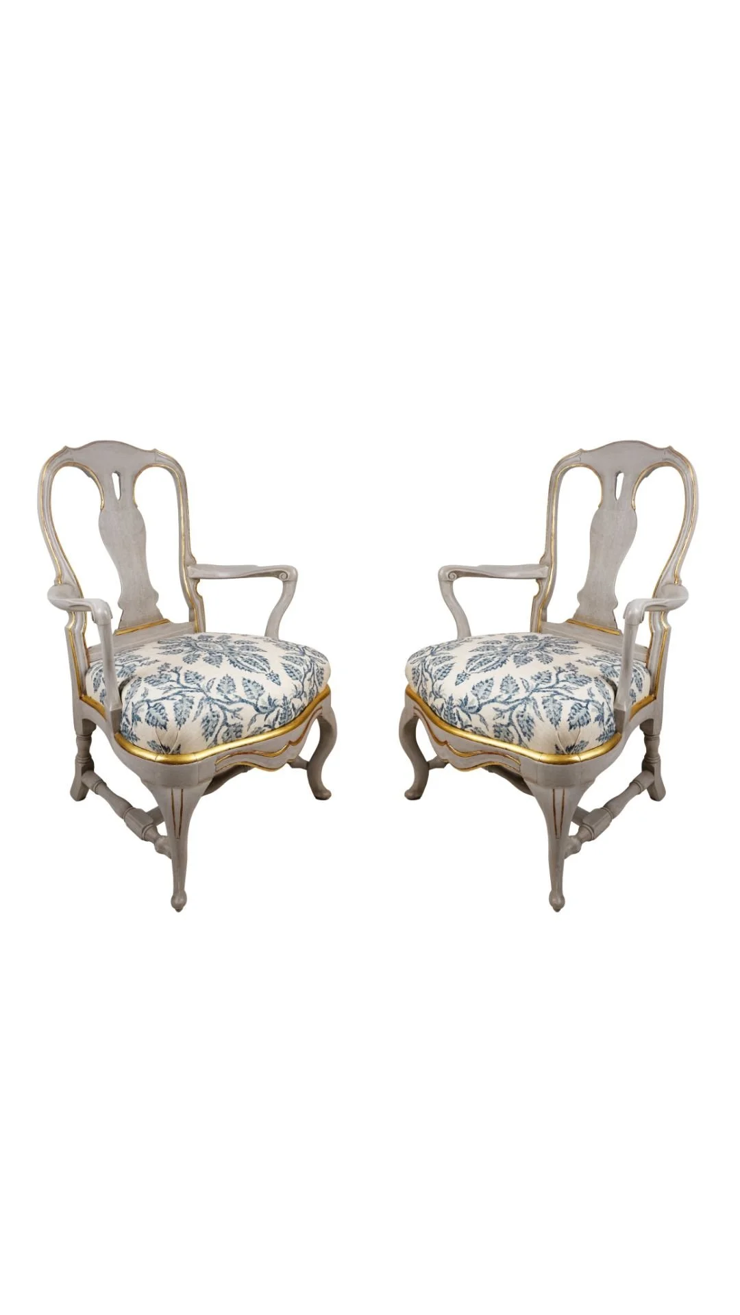 Pair of Carved Swedish Baroque-Style Chairs