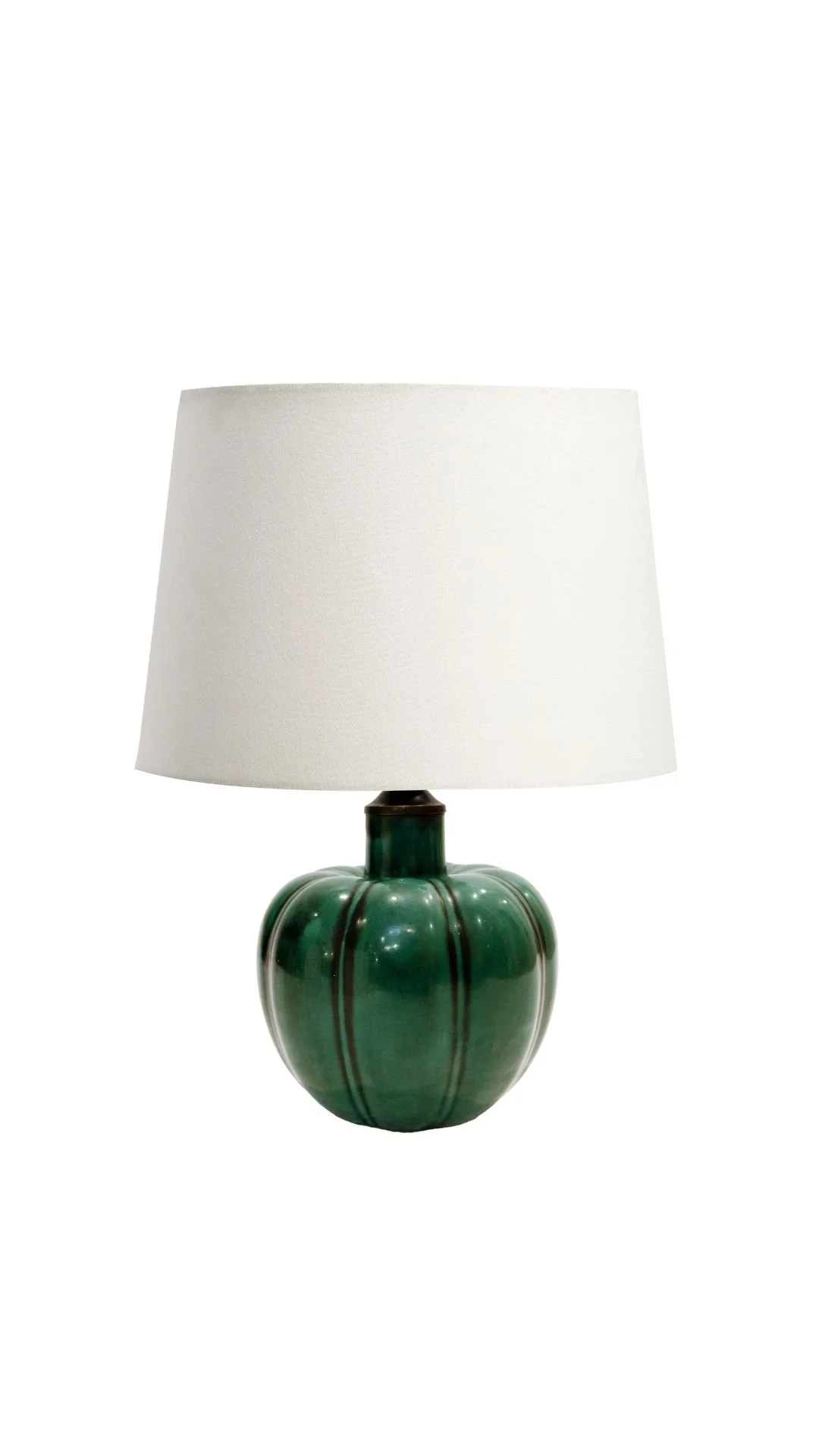 A Green Glazed Ceramic Table Lamp by Einar Luterkort for Upsala Ekeby