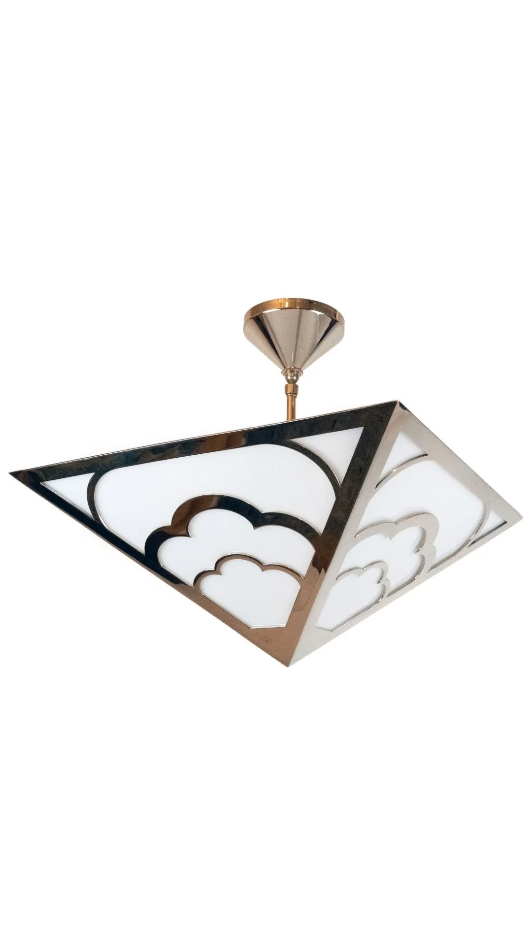 Nuages Deco Pendant in Polished Nickel