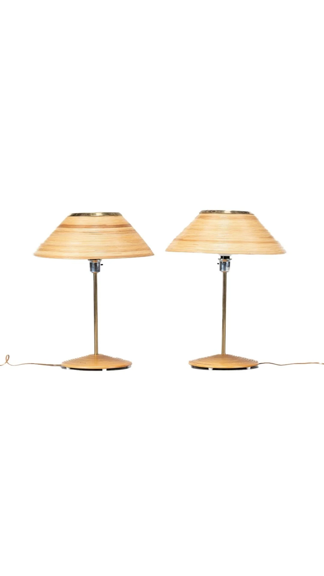 A Pair of Bergboms Model B-166 Table Lamps, In the Style of Gabriella Crespi