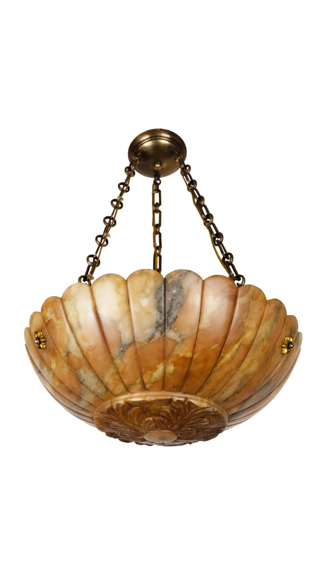 An Alabaster Pendant with Scalloped Edge