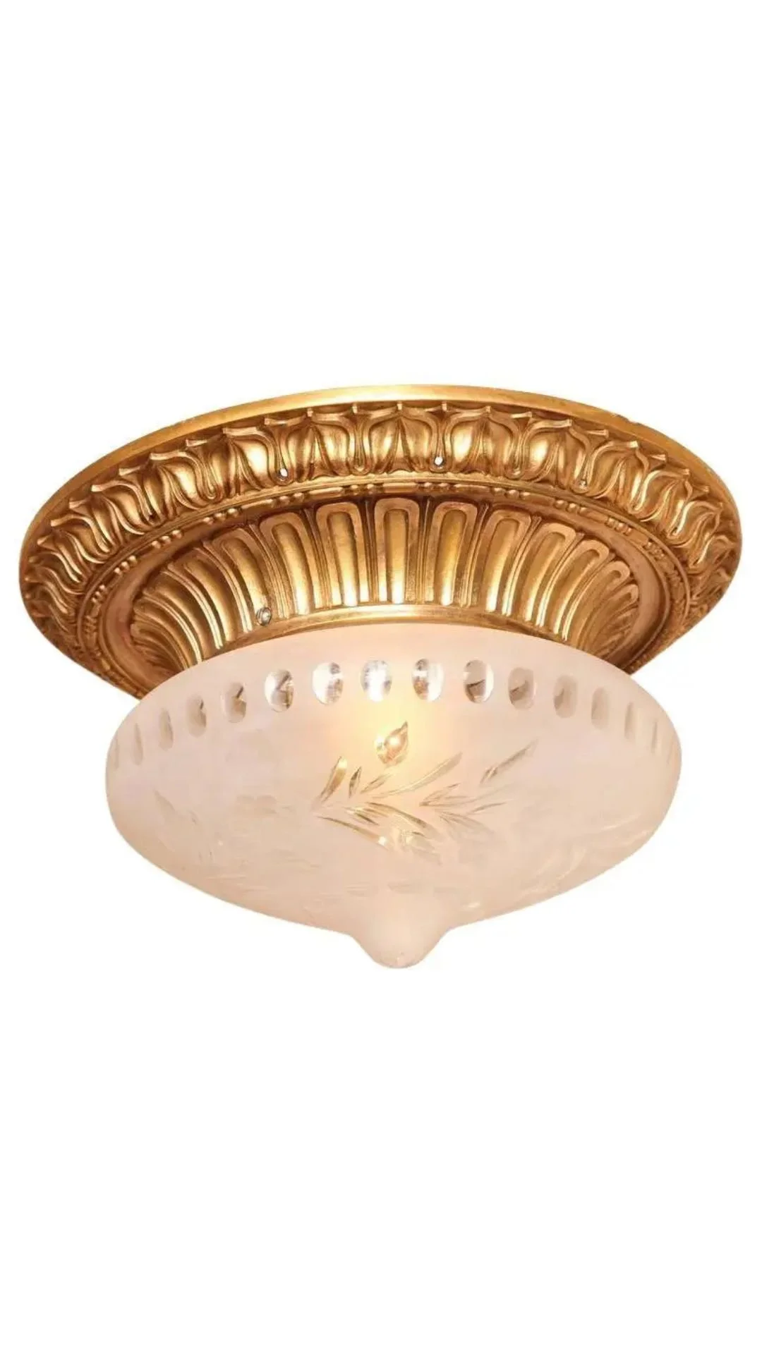 A Bronze Flush Mounted Ceiling Light by E.F. Caldwell