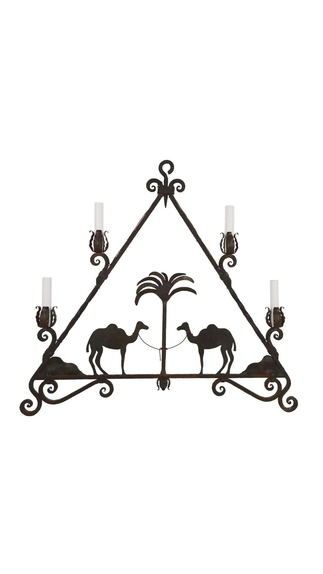 A 1920s Forged Iron Chandelier