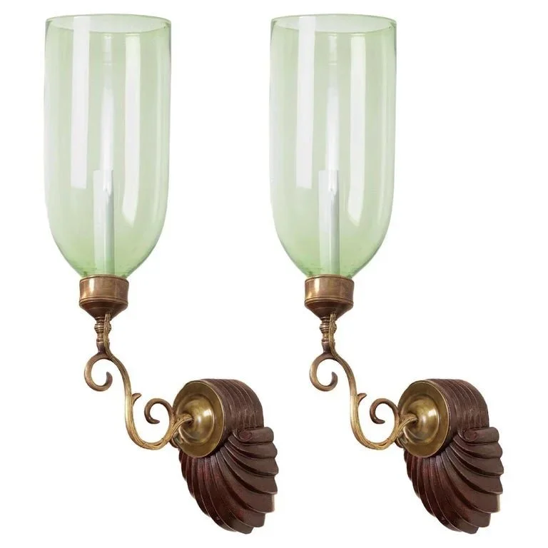 Knife Pleat Sconce Green Shades No Beading 1.jpg