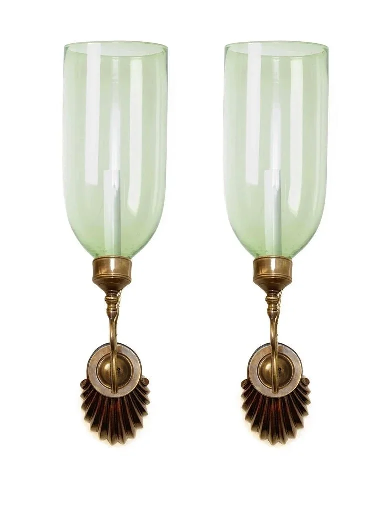 Knife Pleat Sconce Green Shades No Beading 2.jpg