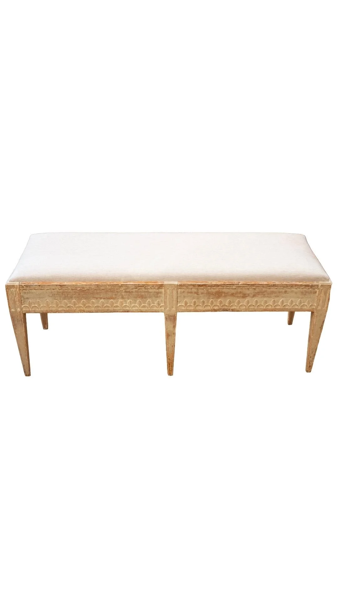 A Swedish Gustavian Painted Wood Bench