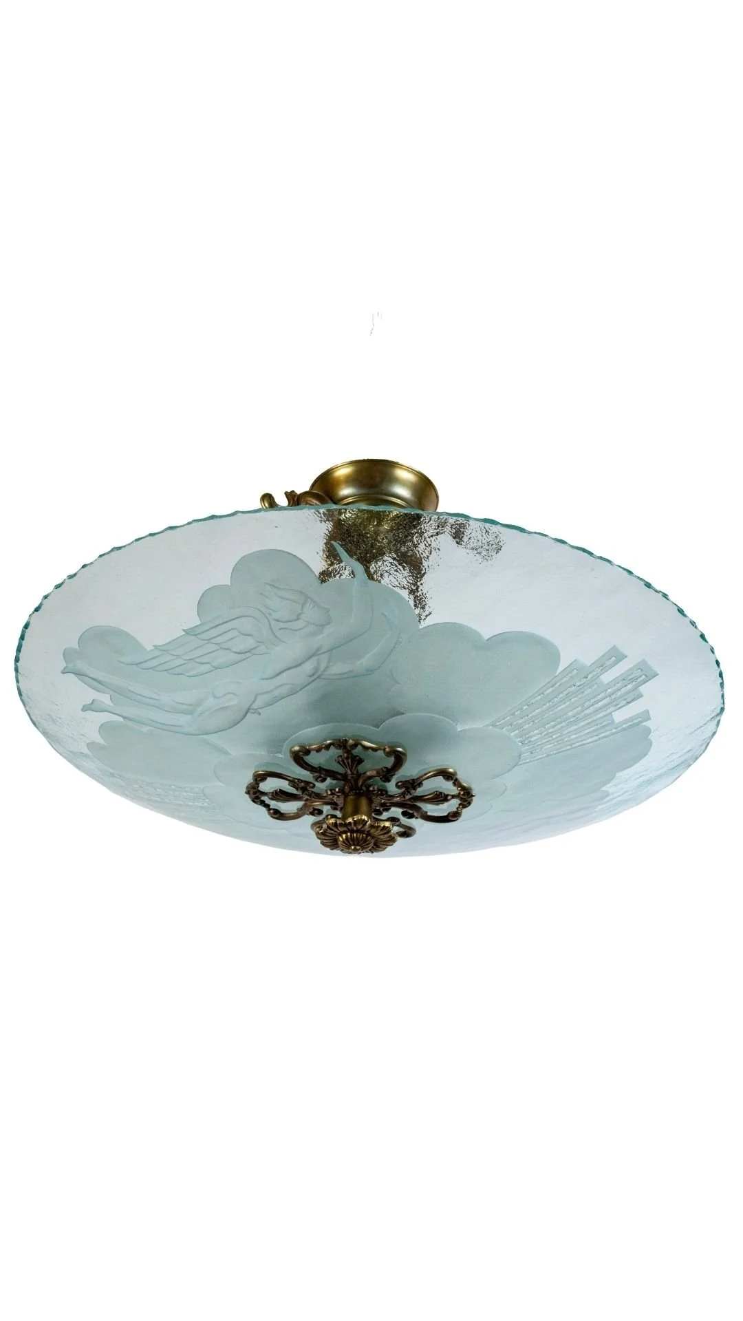 A Swedish Etched Glass Pendant, Attributed to Glössner & Co.