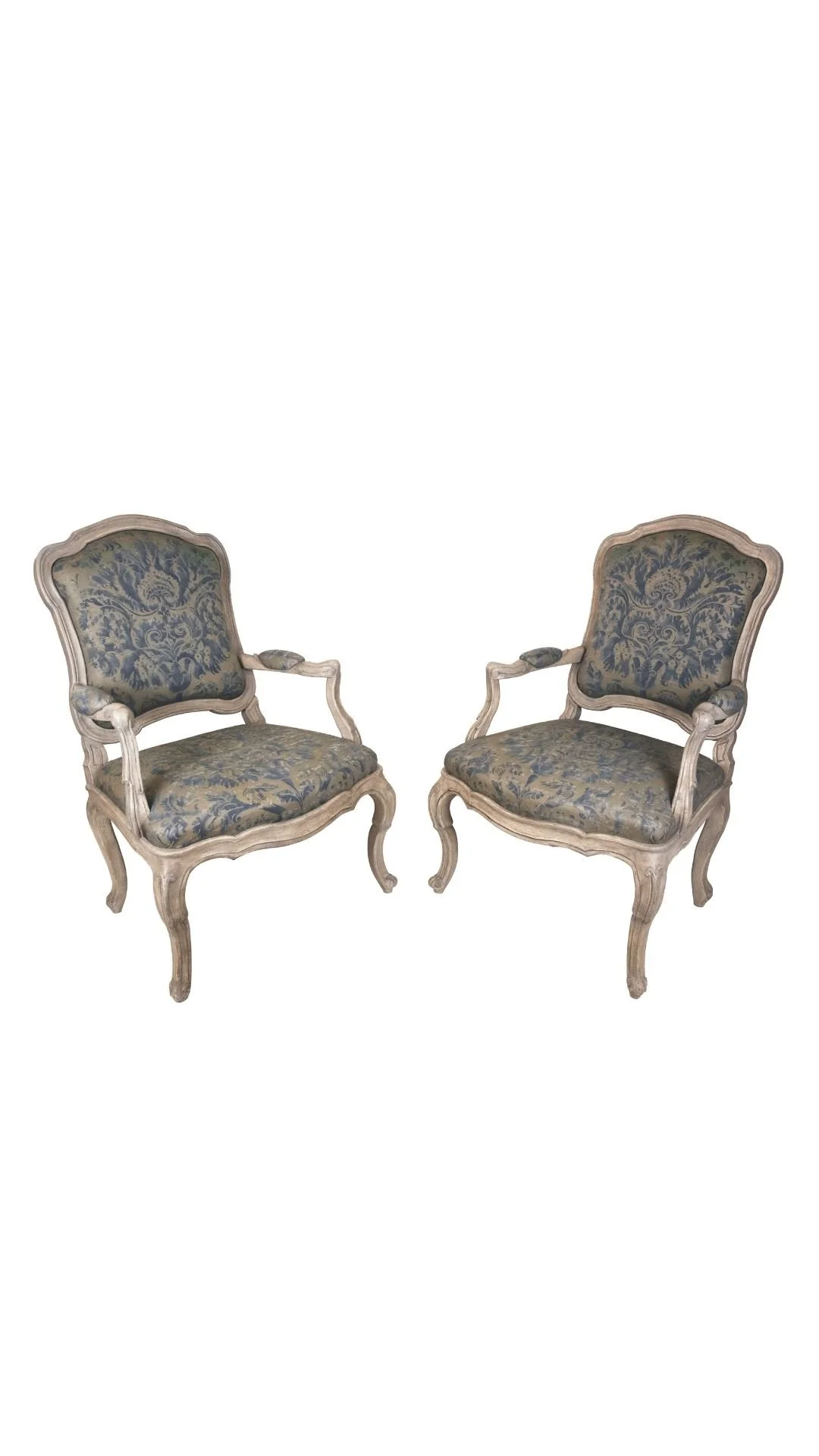 A Pair of Swedish Rococo Open Armchairs