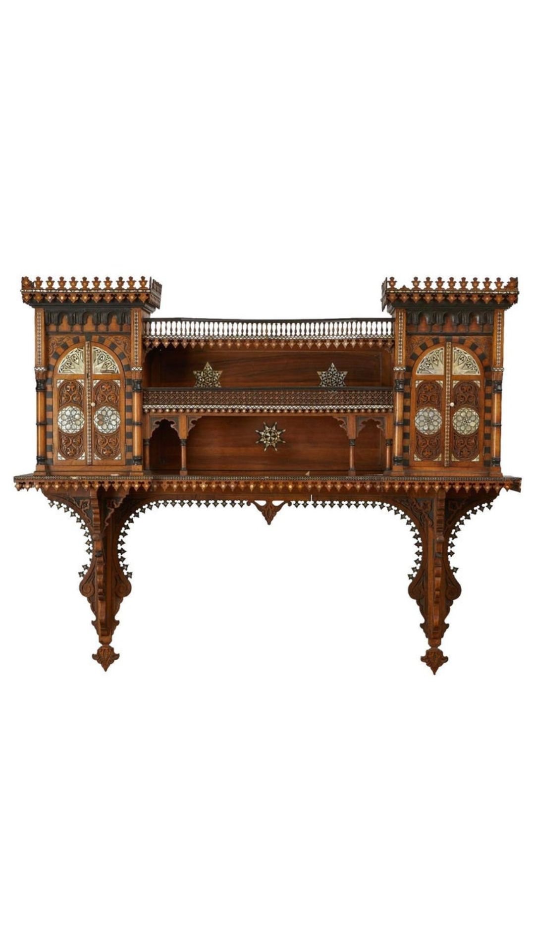 Syrian Mother of Pearl Inlaid Wall Cabinet