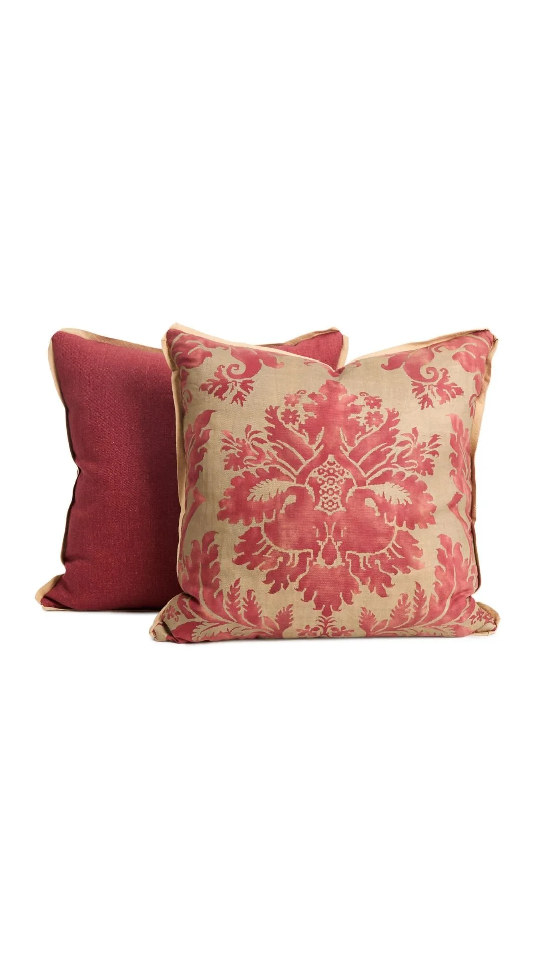 A Pair of Fortuny Cushions in the Glicine Pattern