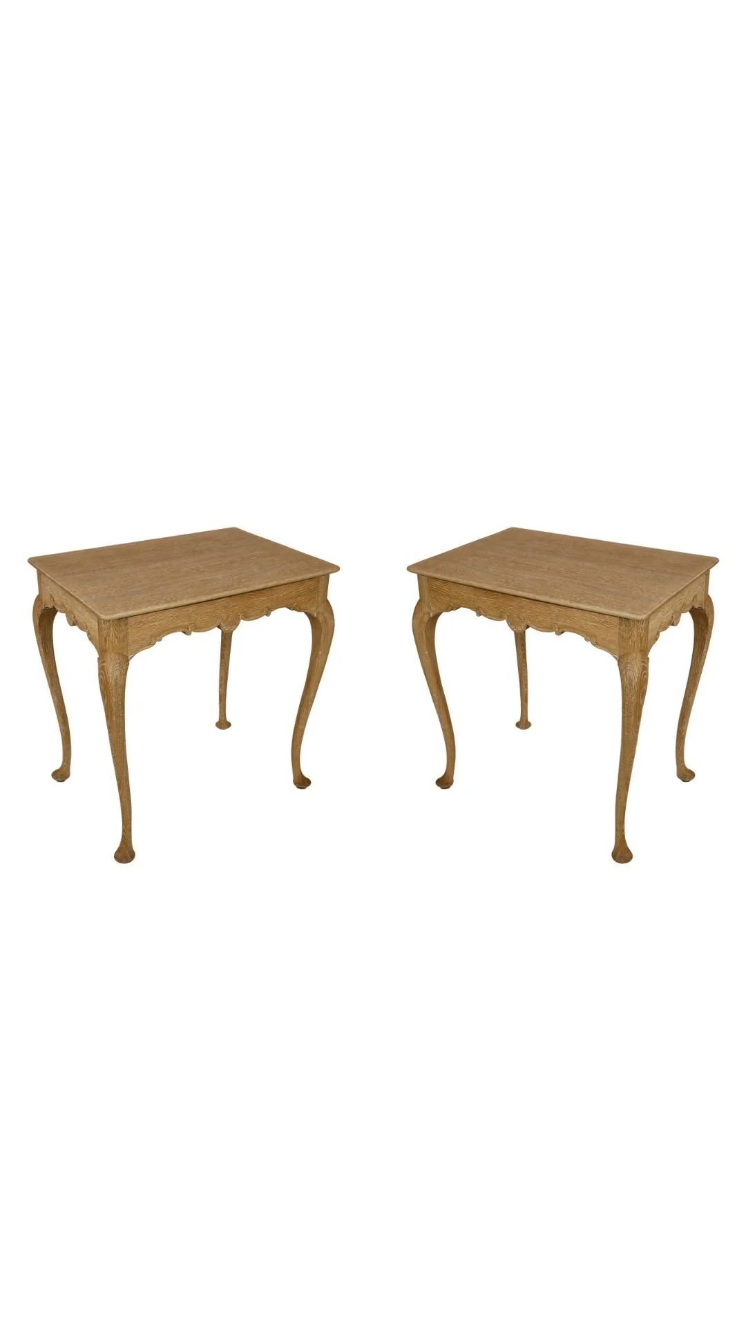 A Pair of Swedish Cerused Oak Side Tables