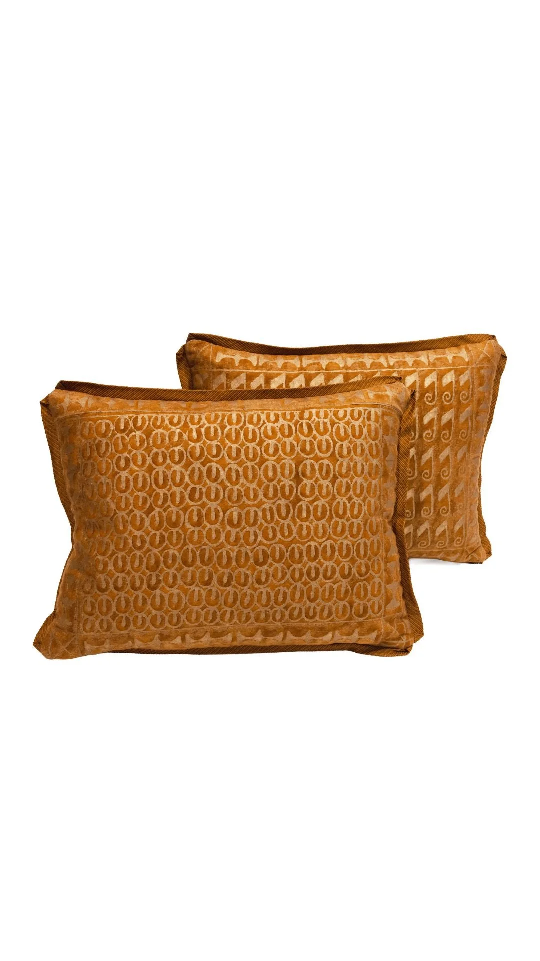 Pair of Fortuny Cushions in the Ashanti Pattern