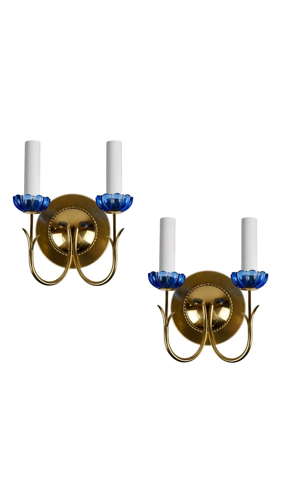 Pair of Swedish Modern Two-Light Sconces