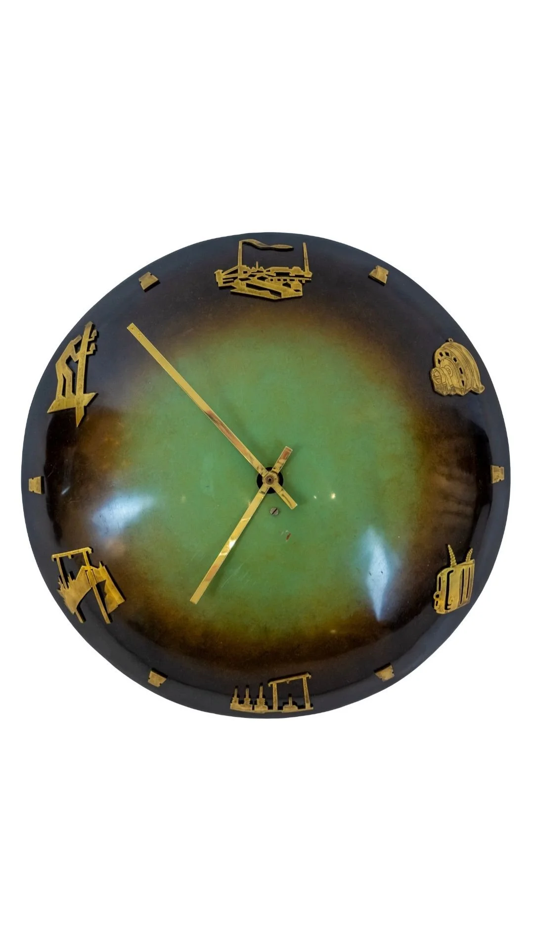 An Enameled Copper Wall Clock by Ystad Metall
