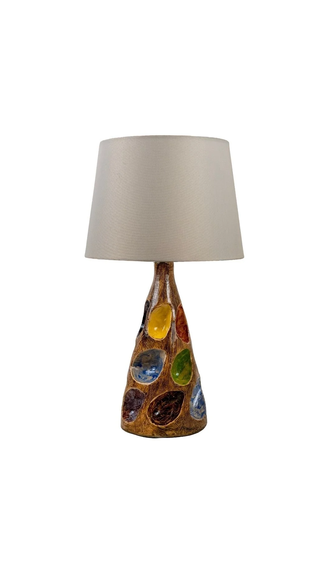 An Italian Earthenware Lamp with Polychrome Glaze