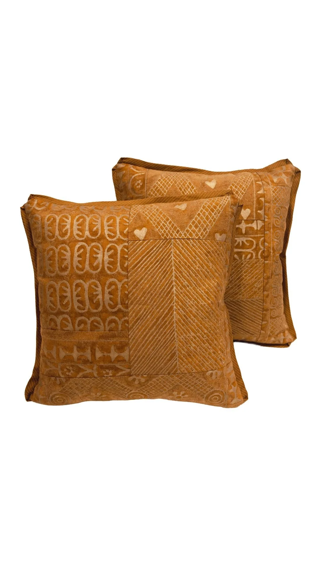 Pair of Fortuny Cushions in the Ashanti Pattern
