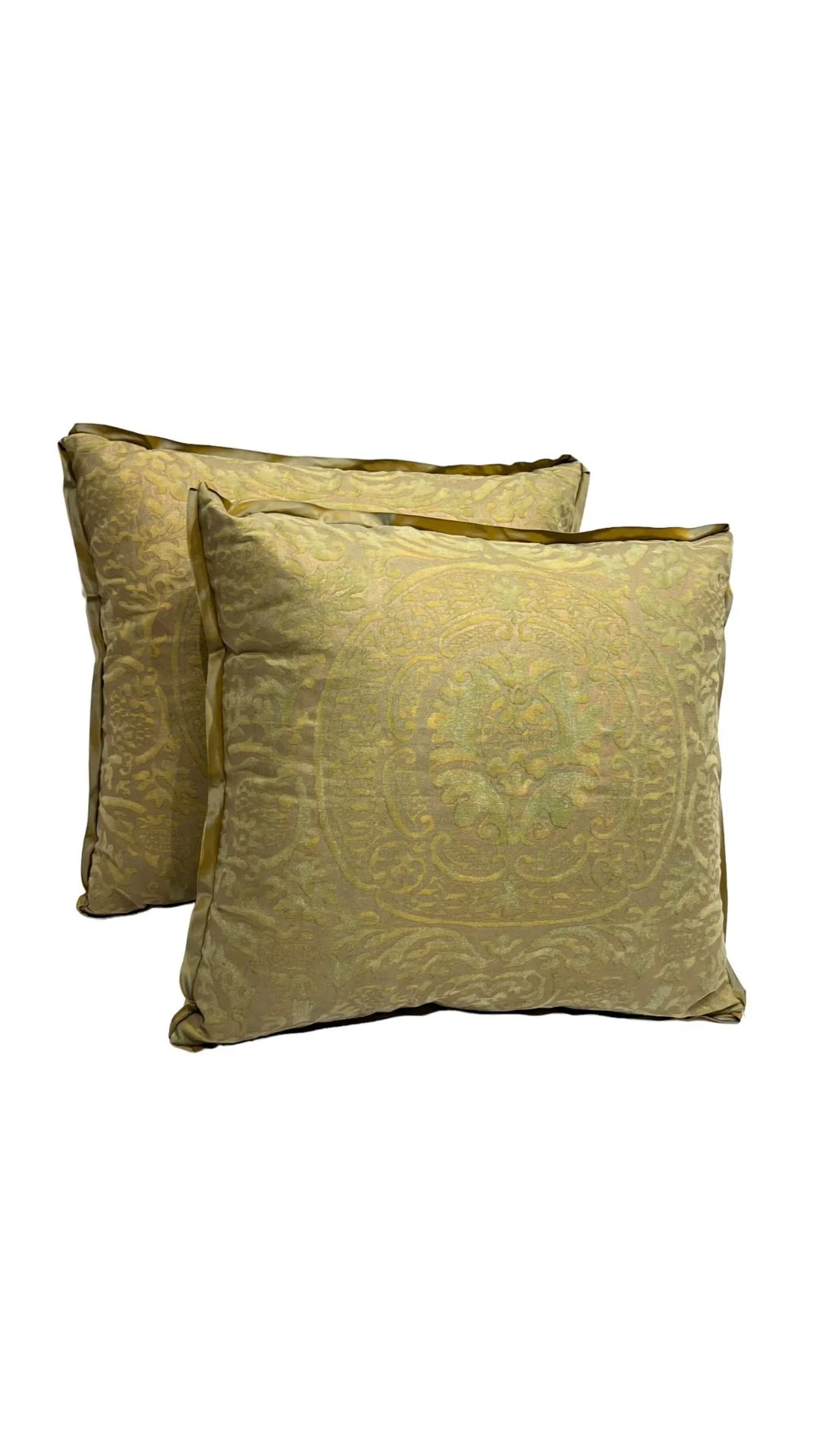 A Pair of Rectangular Fortuny Cushions in the Orsini Pattern