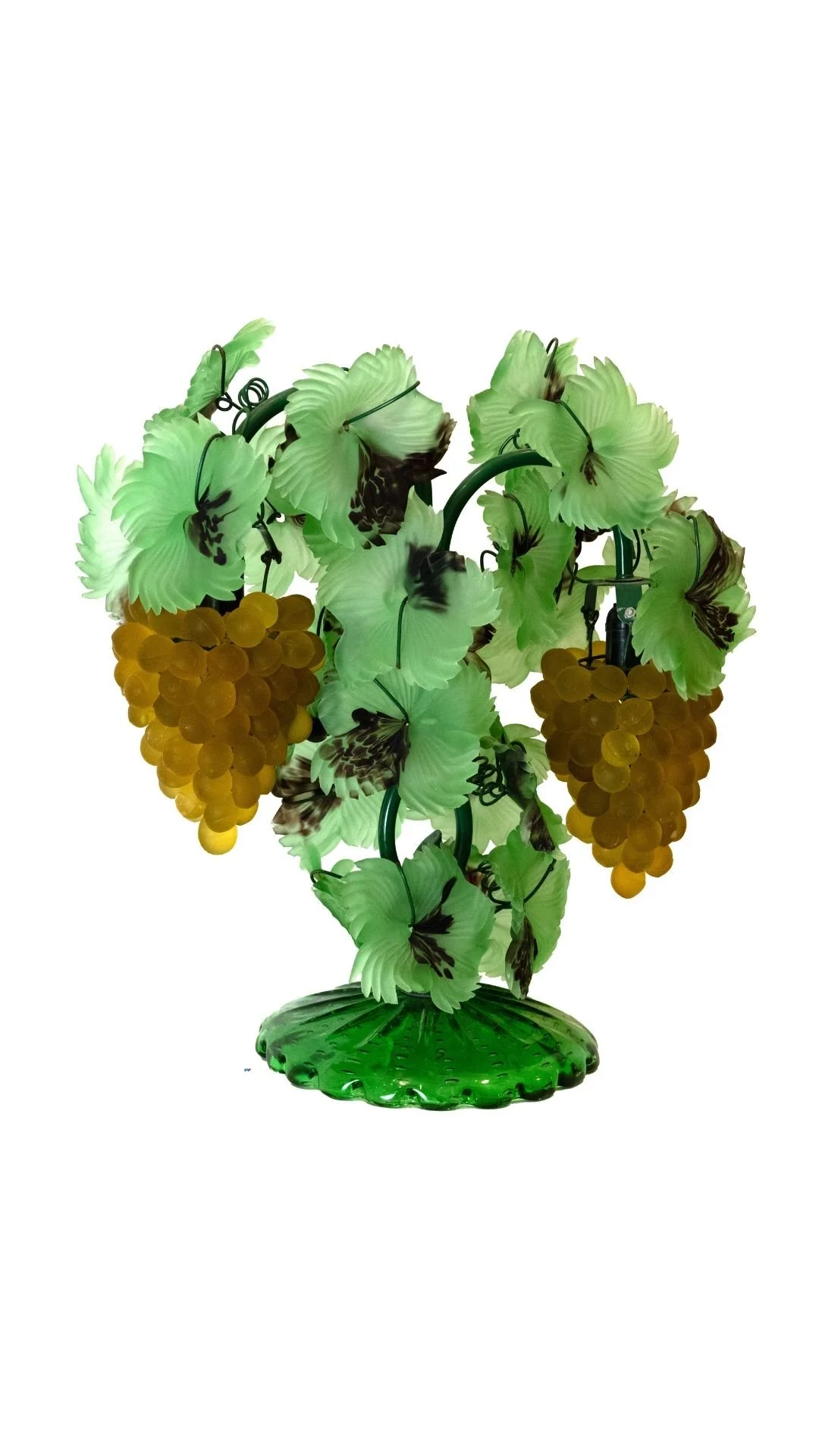A Glass Table Lamp with Grape Detail