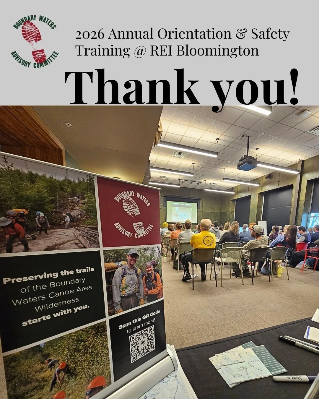 We had a fantastic night at our Annual Orientation &amp; Safety Training at REI Bloomington!

It was great connecting with both new and returning volunteers and sharing what we have planned for this spring&rsquo;s trips. There&rsquo;s nothing better 