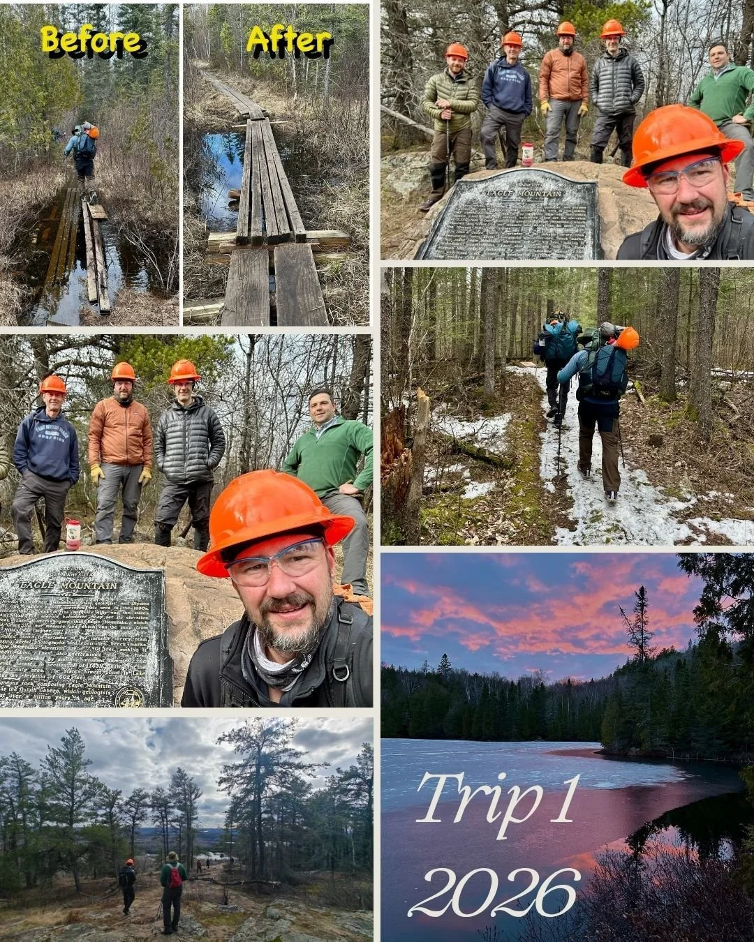 Our first mission of 2026 is officially in the books! A crew of 6 dedicated volunteers from the Boundary Waters Advisory Committee just wrapped up 4 days of grit, grime, and heavy lifting on the Eagle Mt. and Brule Lake trails.

This crew traded slee