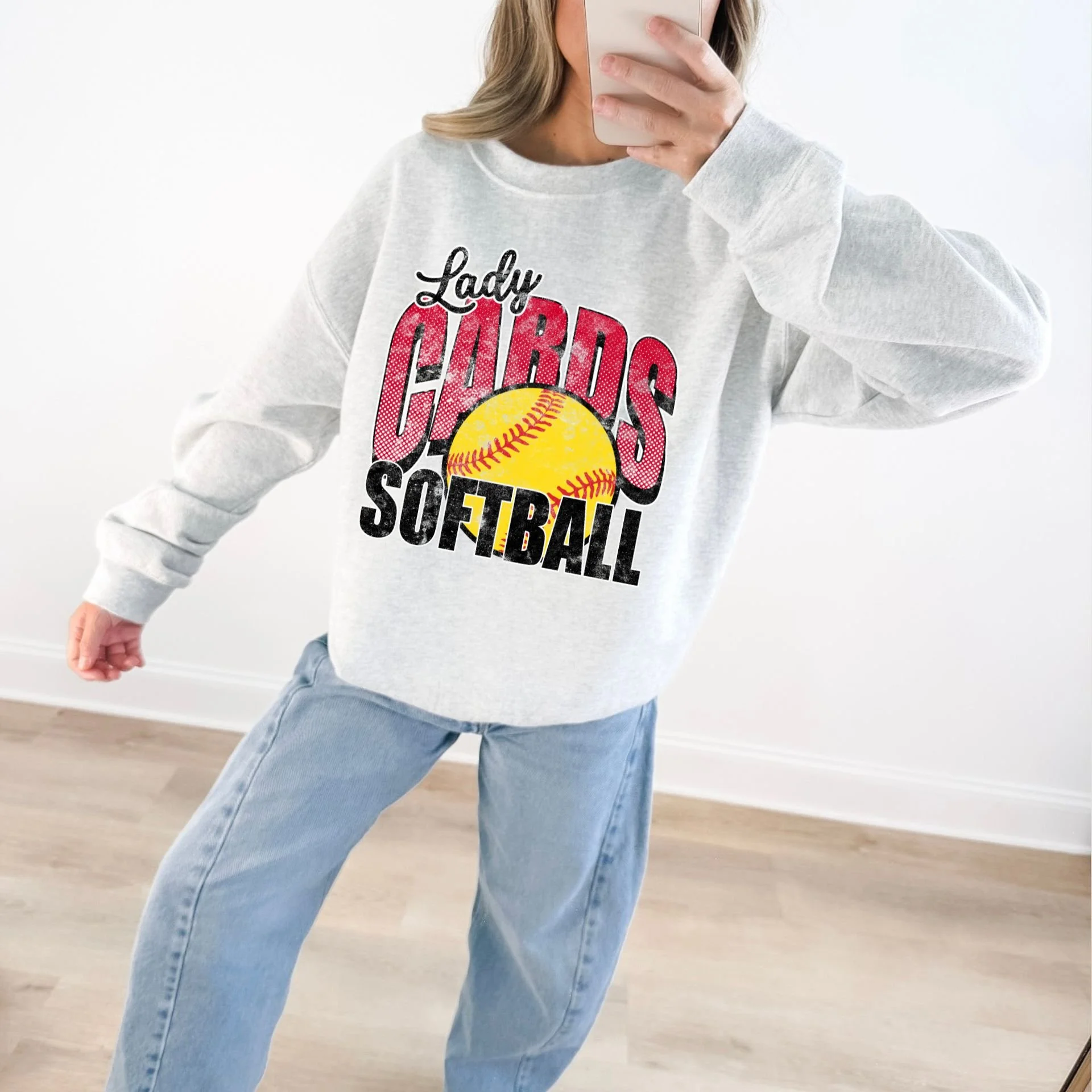 LADY CARDS SOFTBALL- Sweatshirt ASH GREY