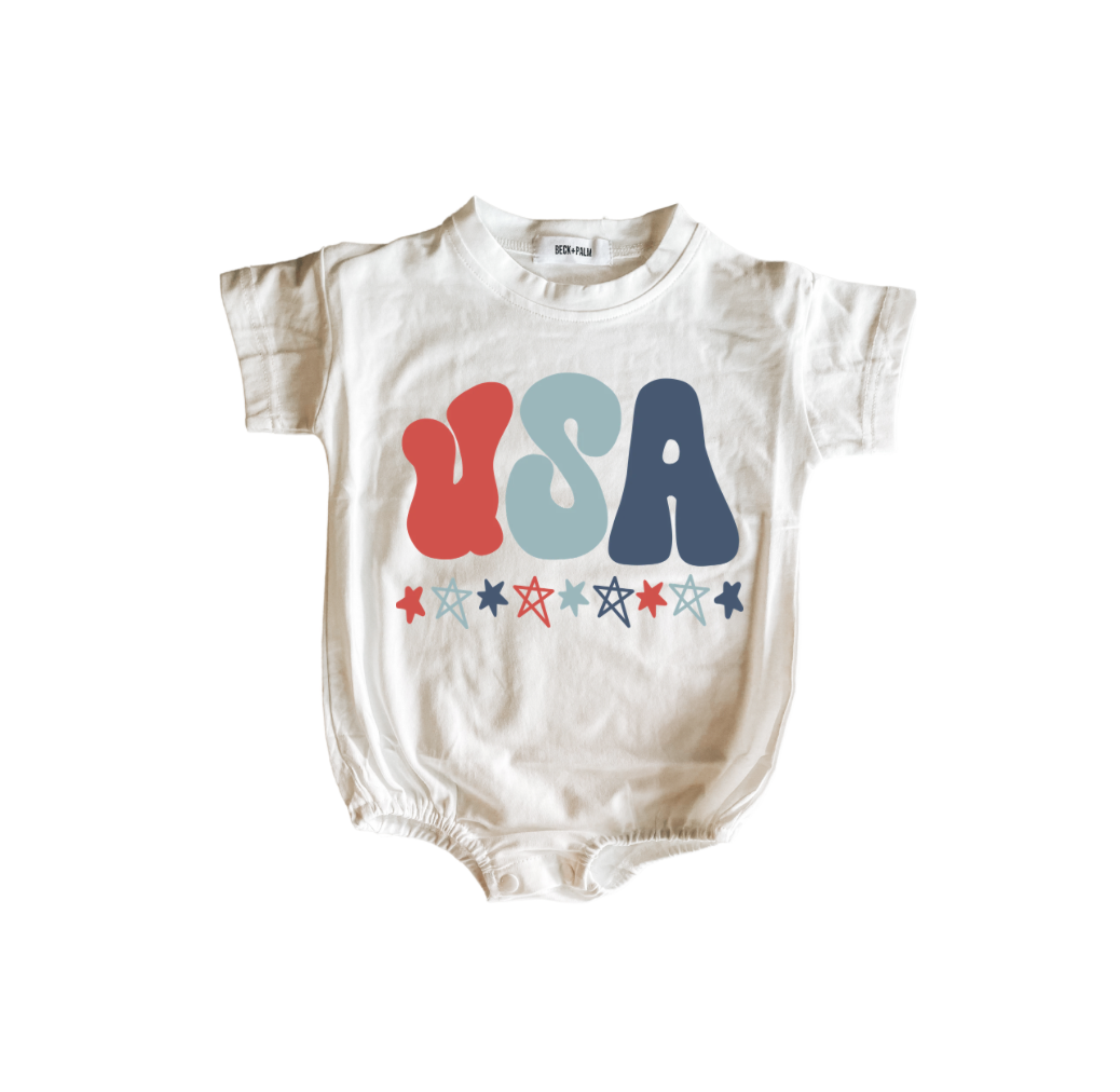 USA Stars Romper Tee