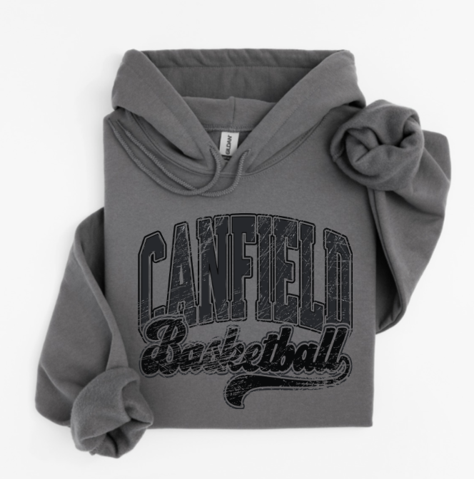 Canfield Basketball-  Charcoal HOODIE (all black)