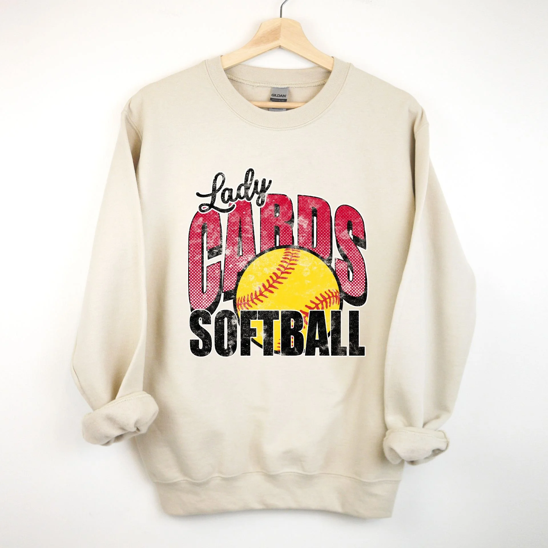 LADY CARDS SOFTBALL- Sweatshirt TAN
