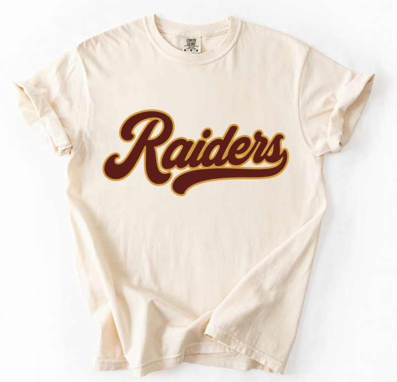 Raiders Vintage Script- Ivory Tee