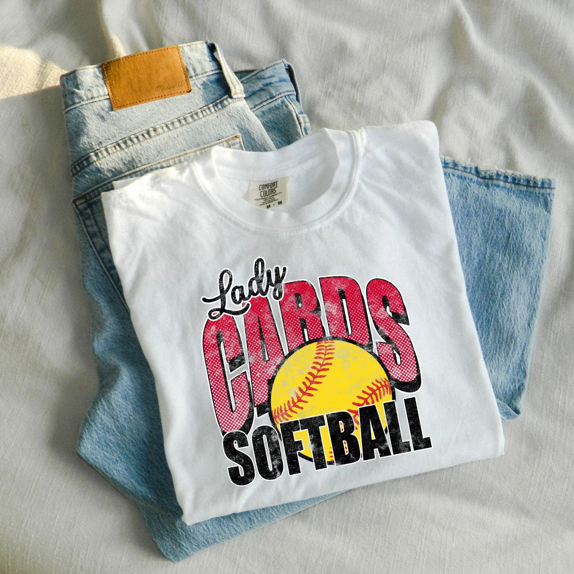 Lady Cards Softball- Tee White