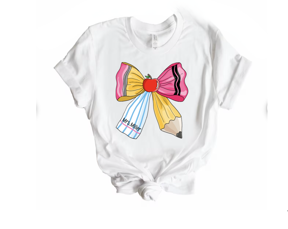 Teacher "Bow" Personalized T-Shirt