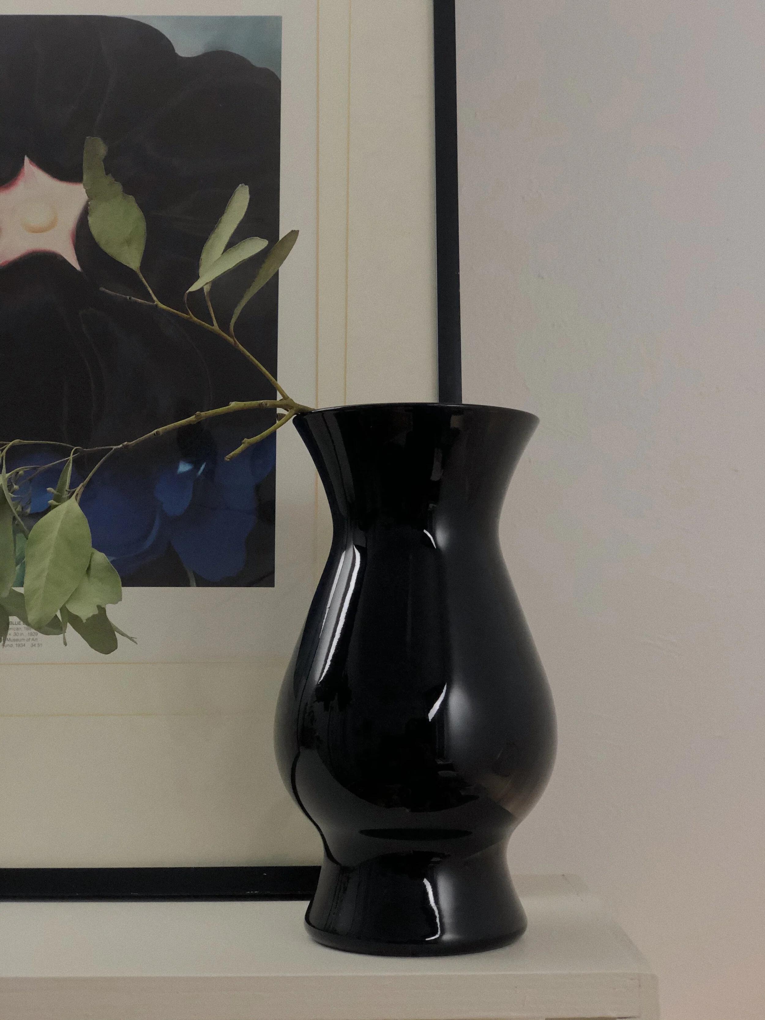 Vintage Black Glass Vase