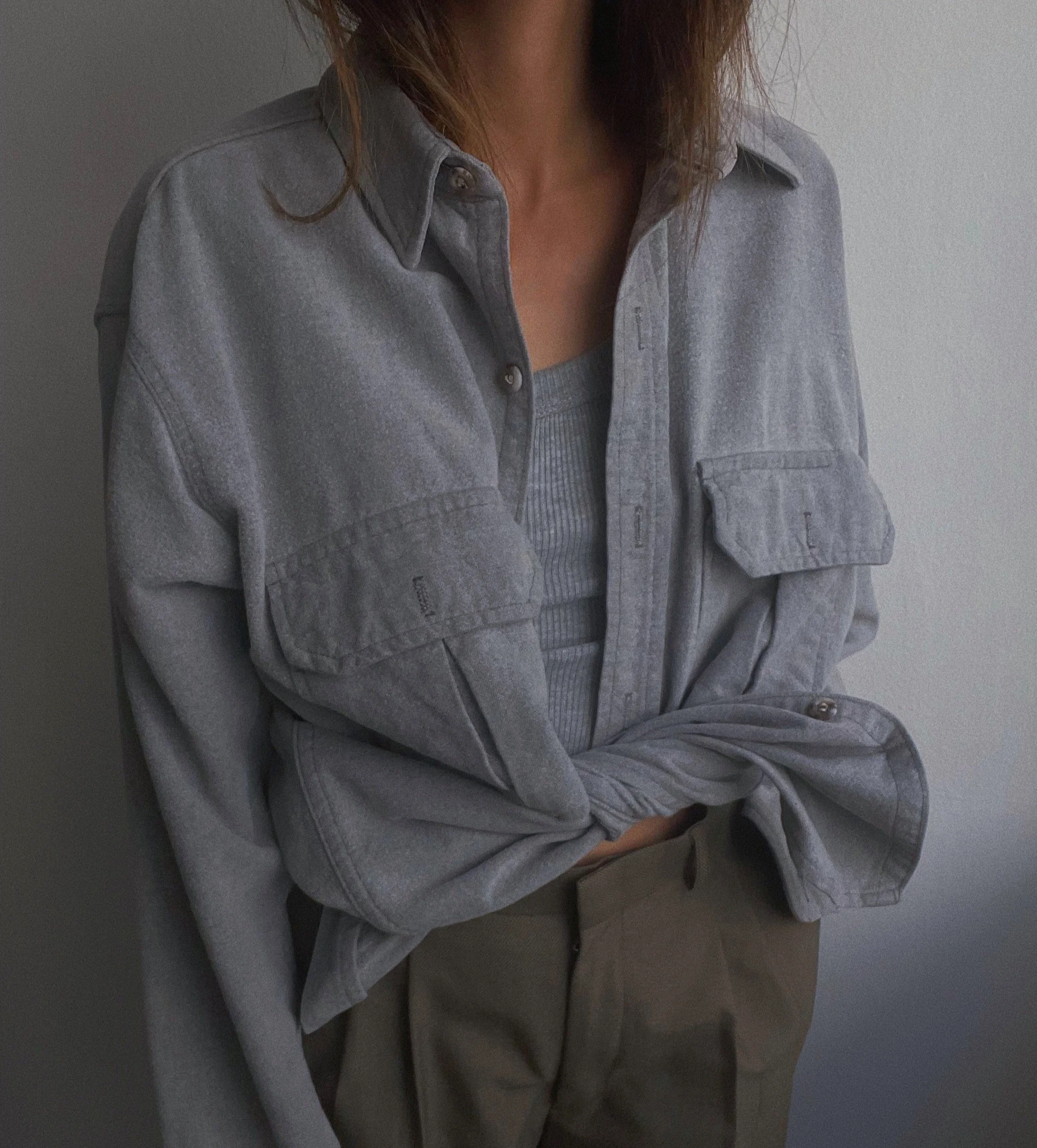 Vintage Grey Cotton Fleece