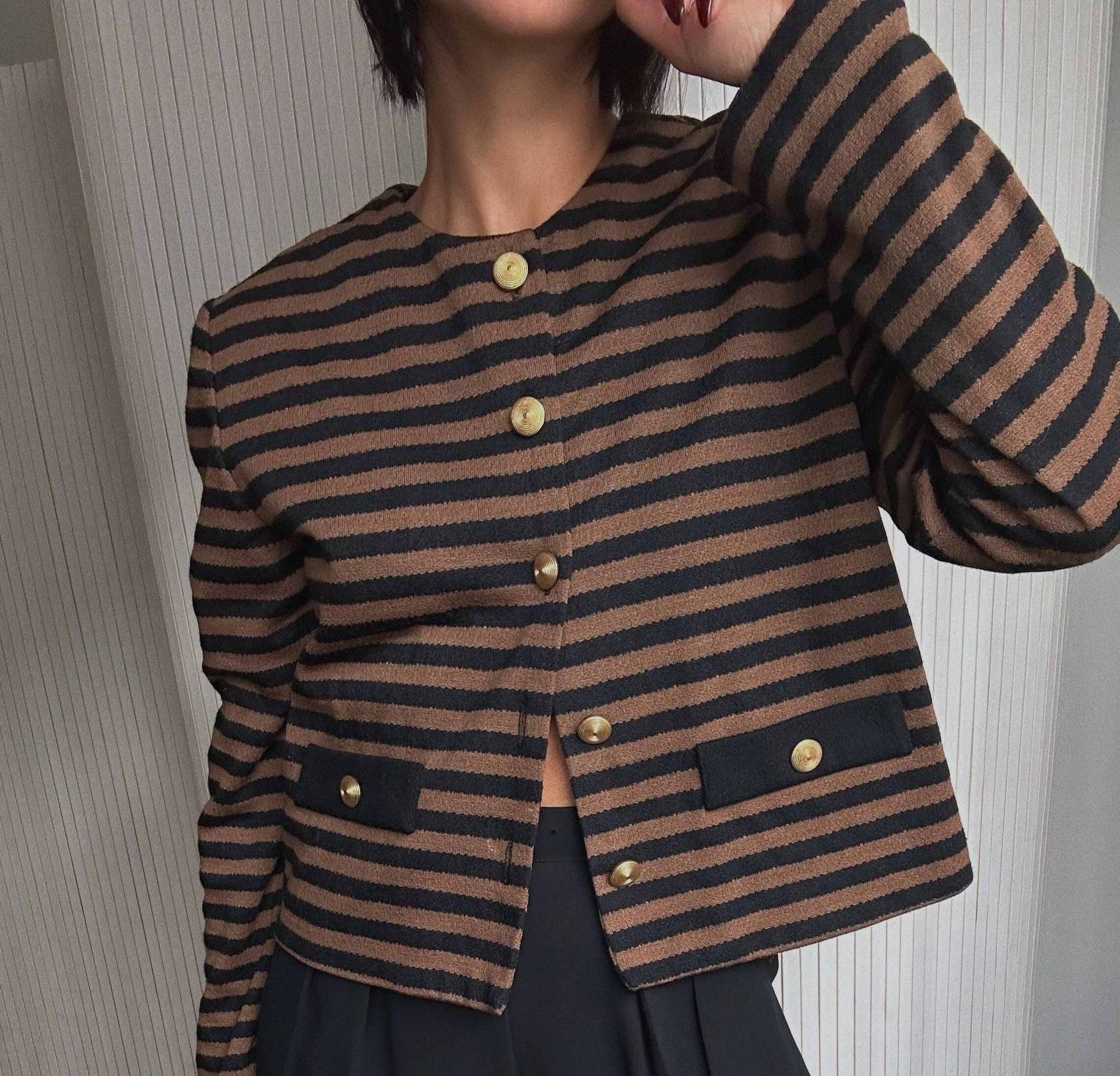 Vintage Cropped Wool Cardigan Jacket