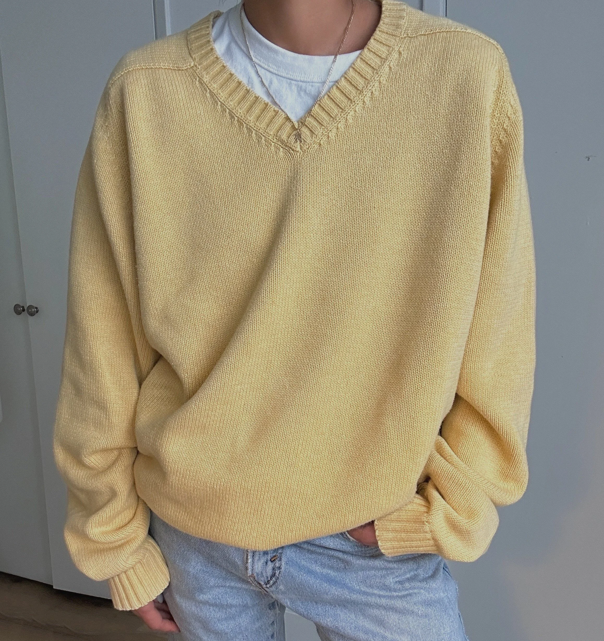 Vintage Butter V-Neckline Sweater