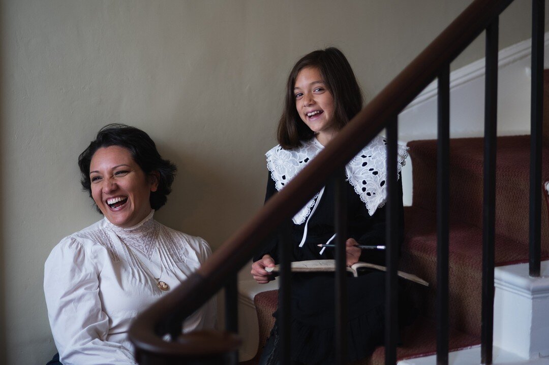 Here is one of my favorite shots with my young co-star Daniela from the filming of Beth Wiemann's &quot;I Give You My Home&quot; at the @nicholshouse. This was her film debut and she was a little PRO! The smiles on our faces are also a testament to t