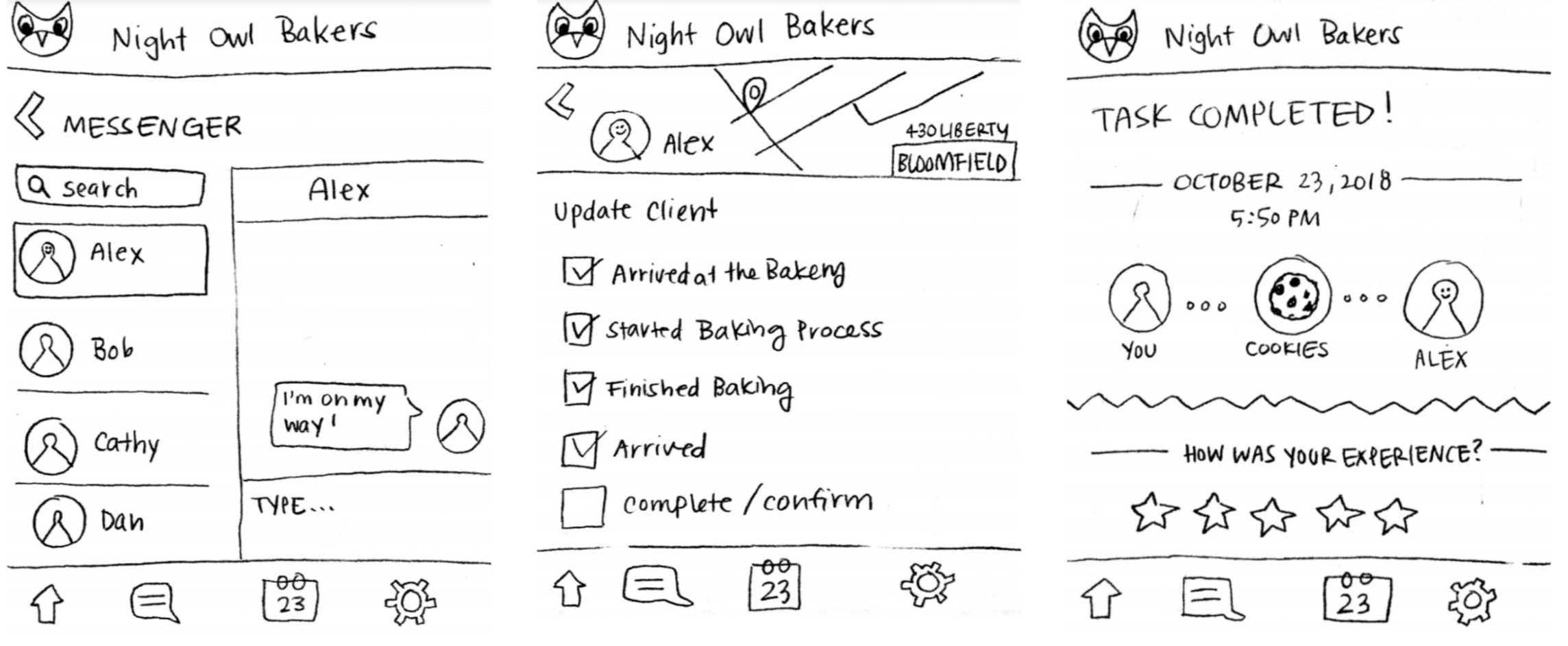Low-fi wireframes drawn by me