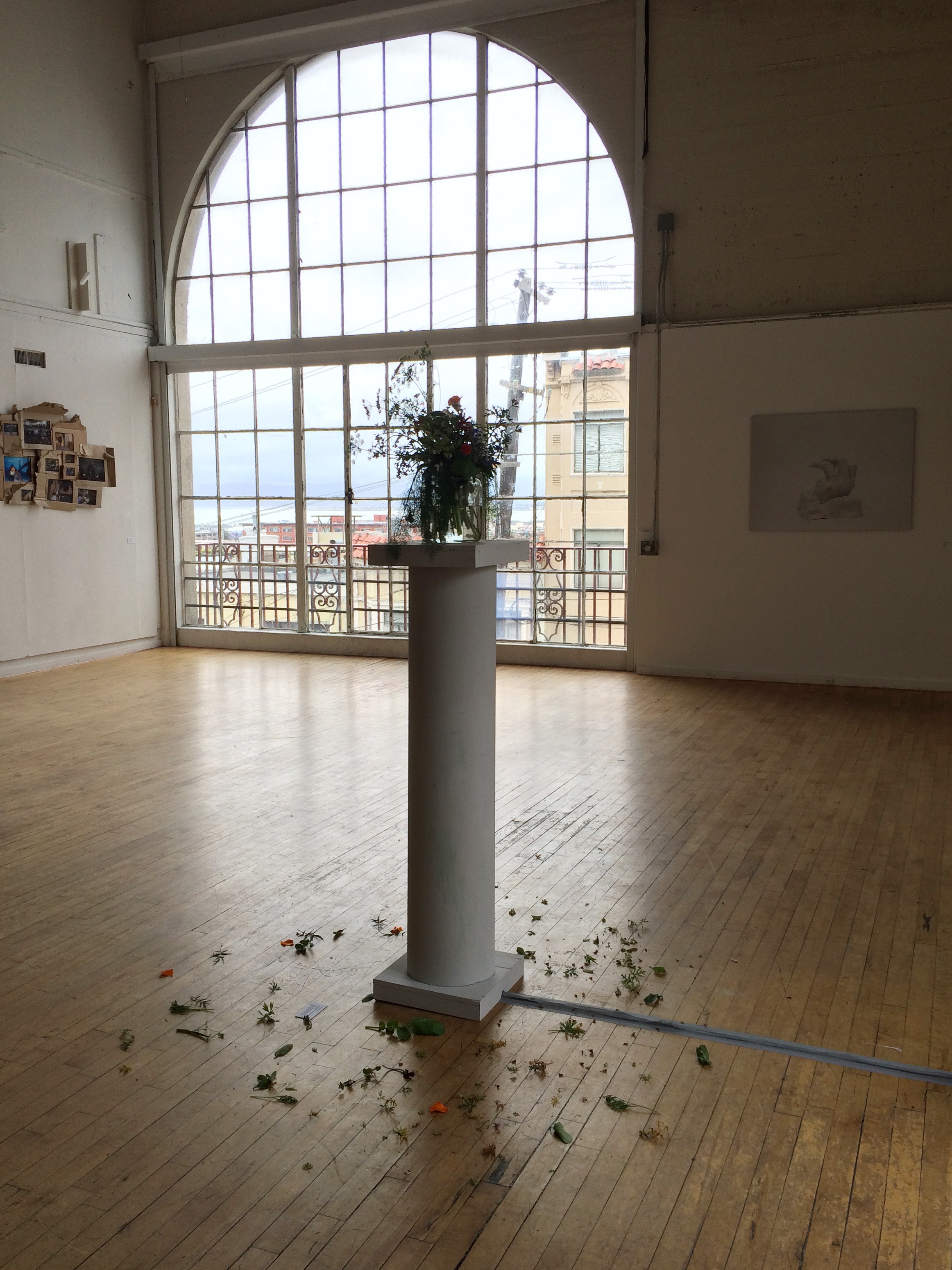 Detritus from the installation remains as part of this piece.